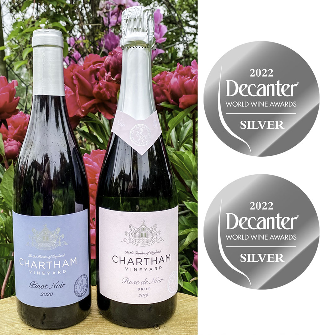 celebrate with rose de noir and pinot noir from chartham vineyard
